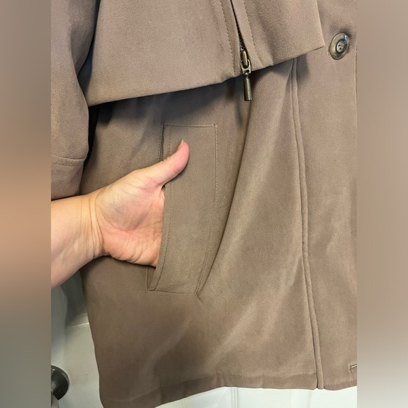 Fleet Street Women's Coat Zip Button Combo Rabbit Fur Trim Hood - Picture 3 of 14